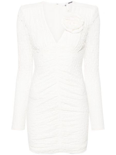 Koktel haljina s cvjetnim printom s čipkom Rotate bijela