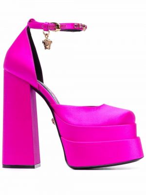 Сандали на платформе розово Versace