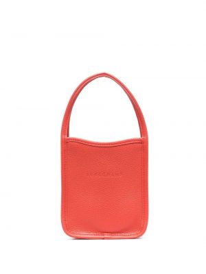 Кожени чанта Longchamp оранжево