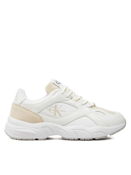 Ретро обувки за тенис с дантела Calvin Klein Jeans бяло