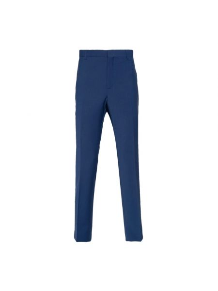 Spodnie bawełniane wełniane Calvin Klein niebieskie