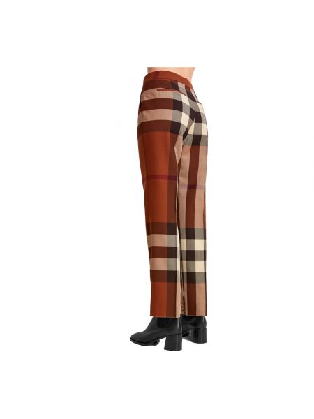 Pantalones rectos de lana Burberry marrón