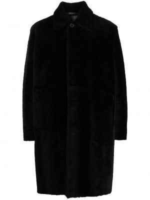 Δερμάτινο παλτό Paul Smith μαύρο