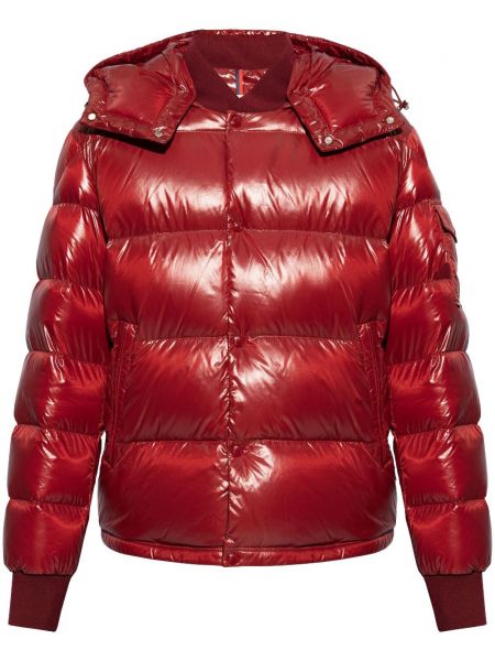 Kapitone ceket Moncler kırmızı