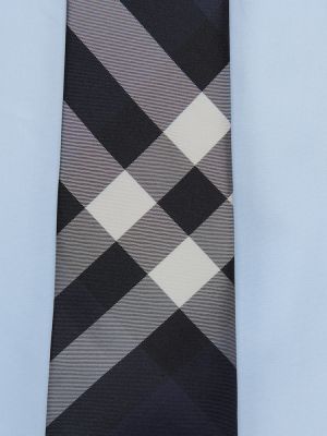 Svilena kravata s karirastim vzorcem Burberry modra