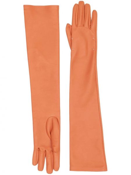 Usnjene rokavice Maison Margiela oranžna