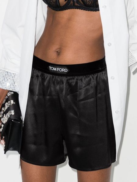 Pantaloncini di raso di seta Tom Ford nero