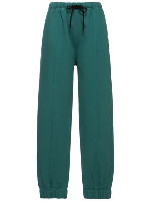 Памучни спортни панталони Moncler Genius зелено