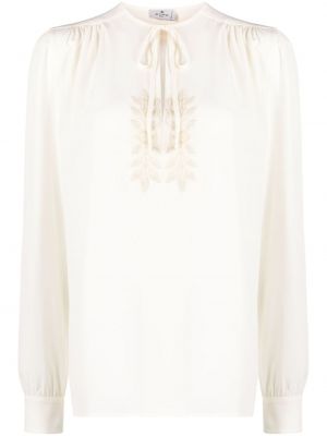 Копринена блуза Etro бяло
