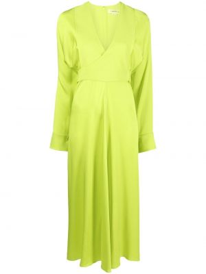 Макси рокля с v-образно деколте Victoria Beckham зелено