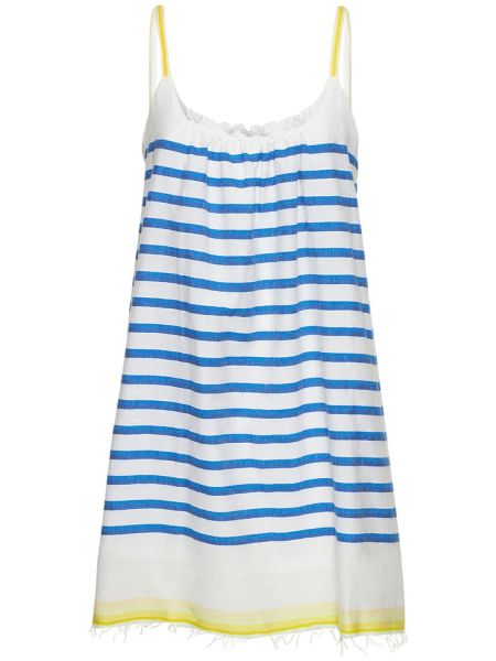 Bavlněné mini šaty Lemlem - modrá