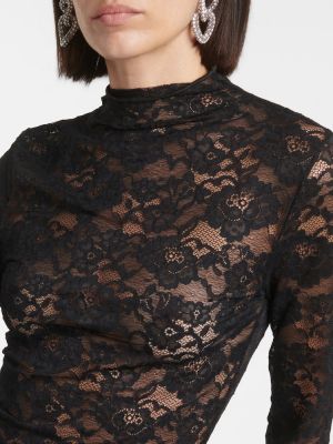 Čipkované kvetinové šaty Oseree čierna