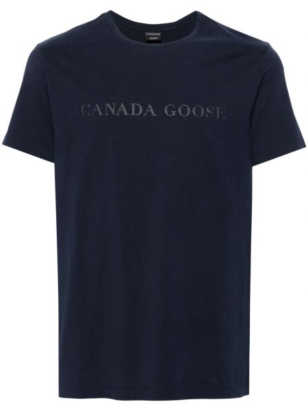 Памучна тениска Canada Goose синьо