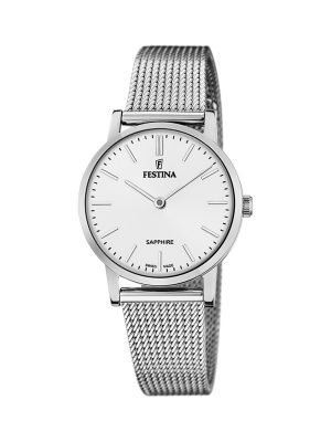 Женские часы Swiss Made из серебристой стали Festina, серебро
