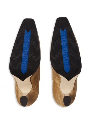Kožené kotníkové boty Burberry béžové