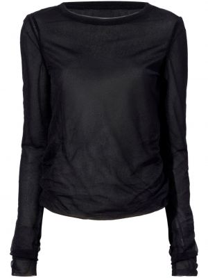T-shirt manches longues avec manches longues en jersey Proenza Schouler noir