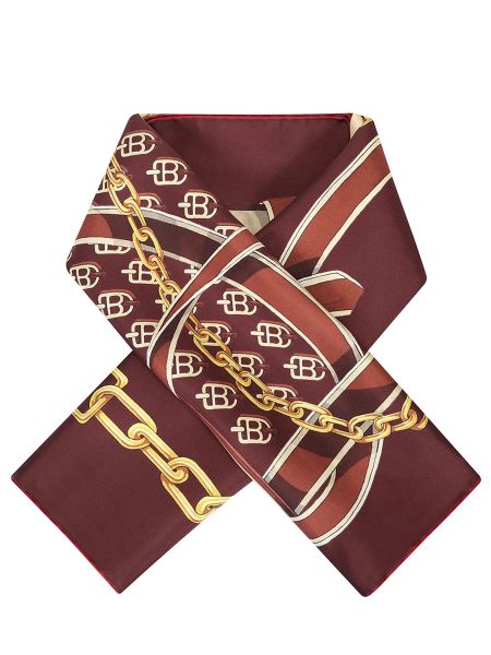 Шелковый платок с принтом Bally коричневый