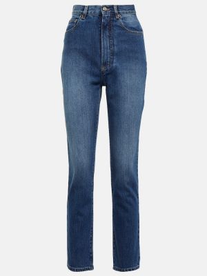 Jeansy skinny z wysoką talią slim fit Alaã¯a niebieskie