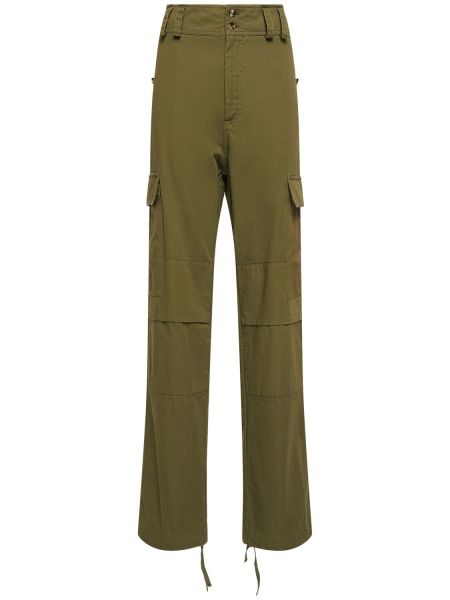 Bavlněné cargo kalhoty Saint Laurent khaki