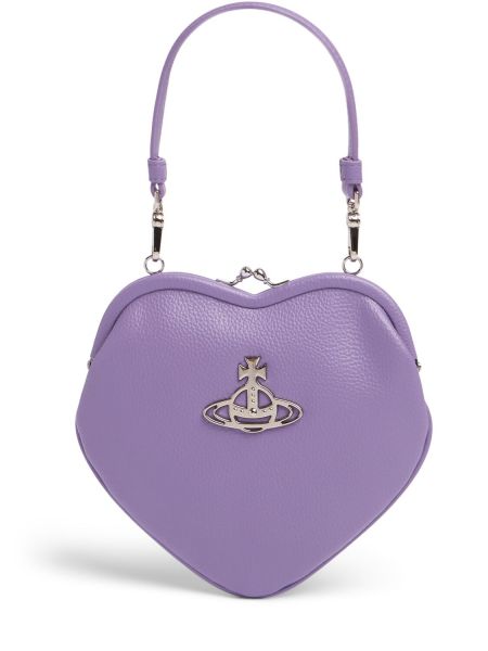 Dirbtinės odos iš natūralios odos rankinė su širdelėmis Vivienne Westwood violetinė