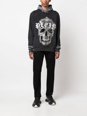 Kapučdžemperis ar apdruku Philipp Plein melns