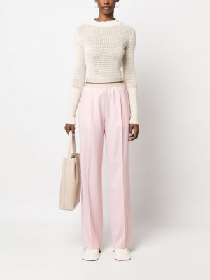 Rovné kalhoty Helmut Lang růžové