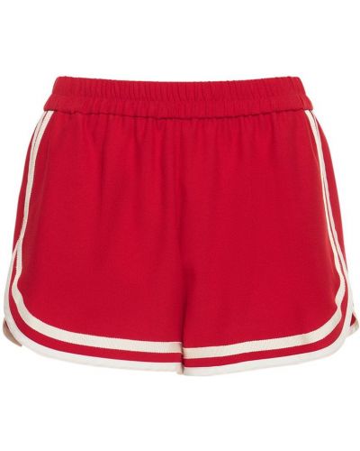 Satenaste kratke hlače iz krep tkanine Red Valentino rdeča
