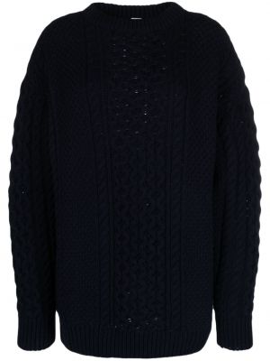 Sweter wełniany chunky Toteme niebieski