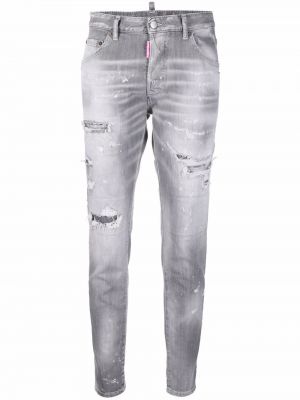 Slank nødlidende stretch jeans Dsquared2 grå