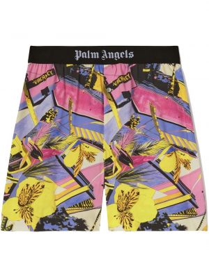 Φλοράλ σορτς με σχέδιο Palm Angels ροζ