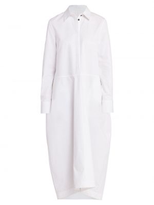 Льняное платье-рубашка Jil Sander белое