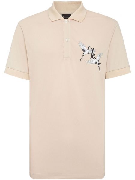 Kokvilnas polo krekls ar apdruku Billionaire bēšs