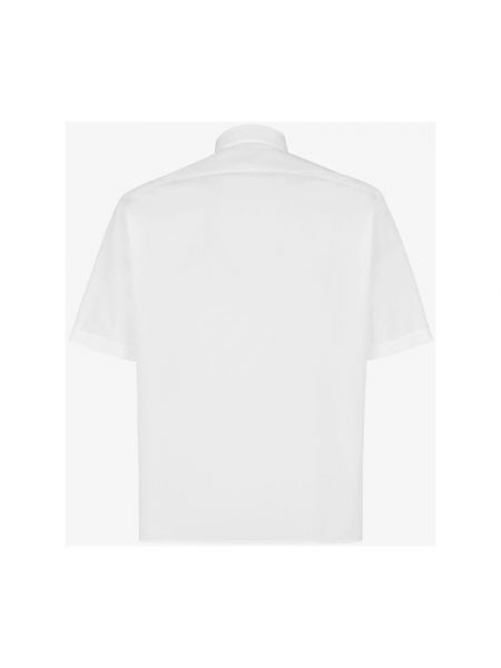 Camisa con cremallera de algodón con bolsillos Fendi blanco