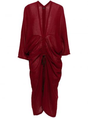 Robe mi-longue en coton Caravana rouge