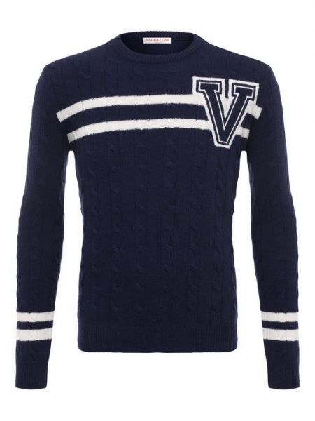 Шерстяной свитер Valentino синий