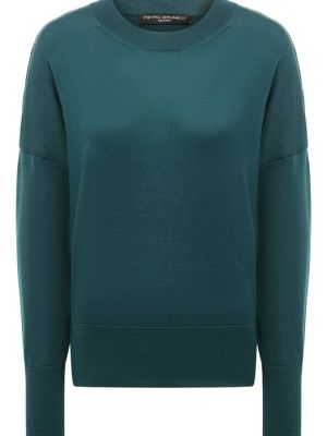 Шерстяной пуловер Pietro Brunelli зеленый