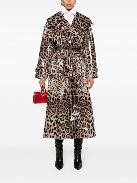 Raštuotas trenčas leopardinis Dolce & Gabbana