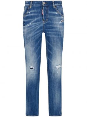 Zerrissene straight jeans Dsquared2 blau