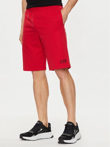 Pantaloni scurți de plajă Ea7 Emporio Armani roșu
