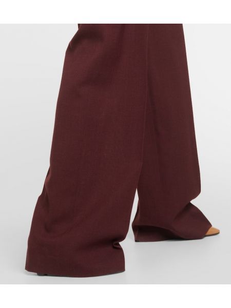 Μάλλινο παντελόνι με ίσιο πόδι με ψηλή μέση σε φαρδιά γραμμή The Row