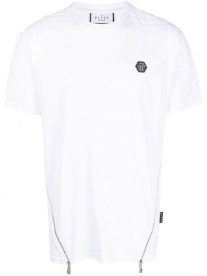 T-shirt mit reißverschluss Philipp Plein weiß