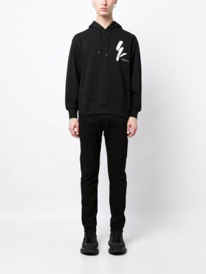 Kokvilnas kapučdžemperis ar apdruku Yohji Yamamoto melns