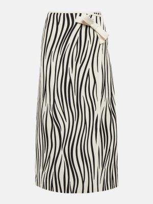 Woll midirock mit print mit zebra-muster Valentino beige