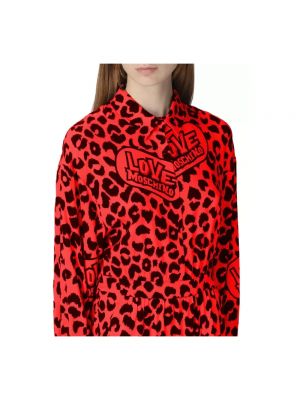 Mini vestido con estampado leopardo Love Moschino rojo