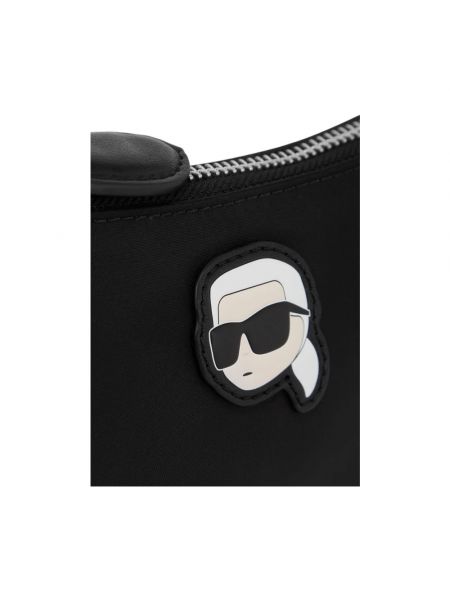 Bolsa de hombro de nailon Karl Lagerfeld negro