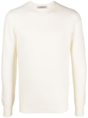 Vlněný svetr s kulatým výstřihem Fileria bílý