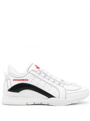 Δερμάτινα sneakers με κέντημα Dsquared2 λευκό