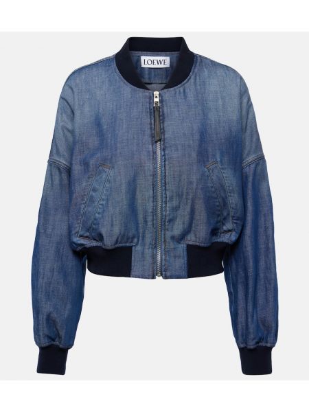 Chaqueta bomber de algodón Loewe azul