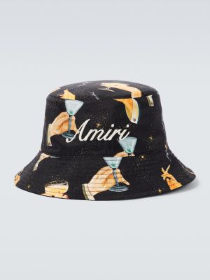 Oboustranný hedvábný klobouk Amiri černý