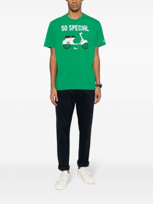 Kokvilnas t-krekls ar apdruku Mc2 Saint Barth zaļš